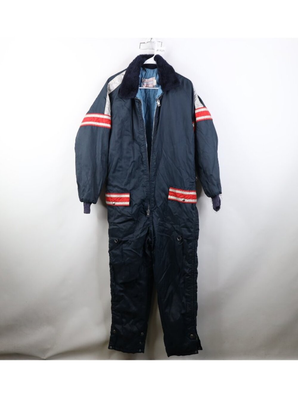 Vtg 70s Streetwear Mens Medium Thrashed Quilted Snowmobile Coveralls Suit USA